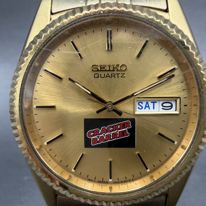 Seiko President Watch Men 36mm Champagne Dial Gold Tone Daydate Round New Batt H1