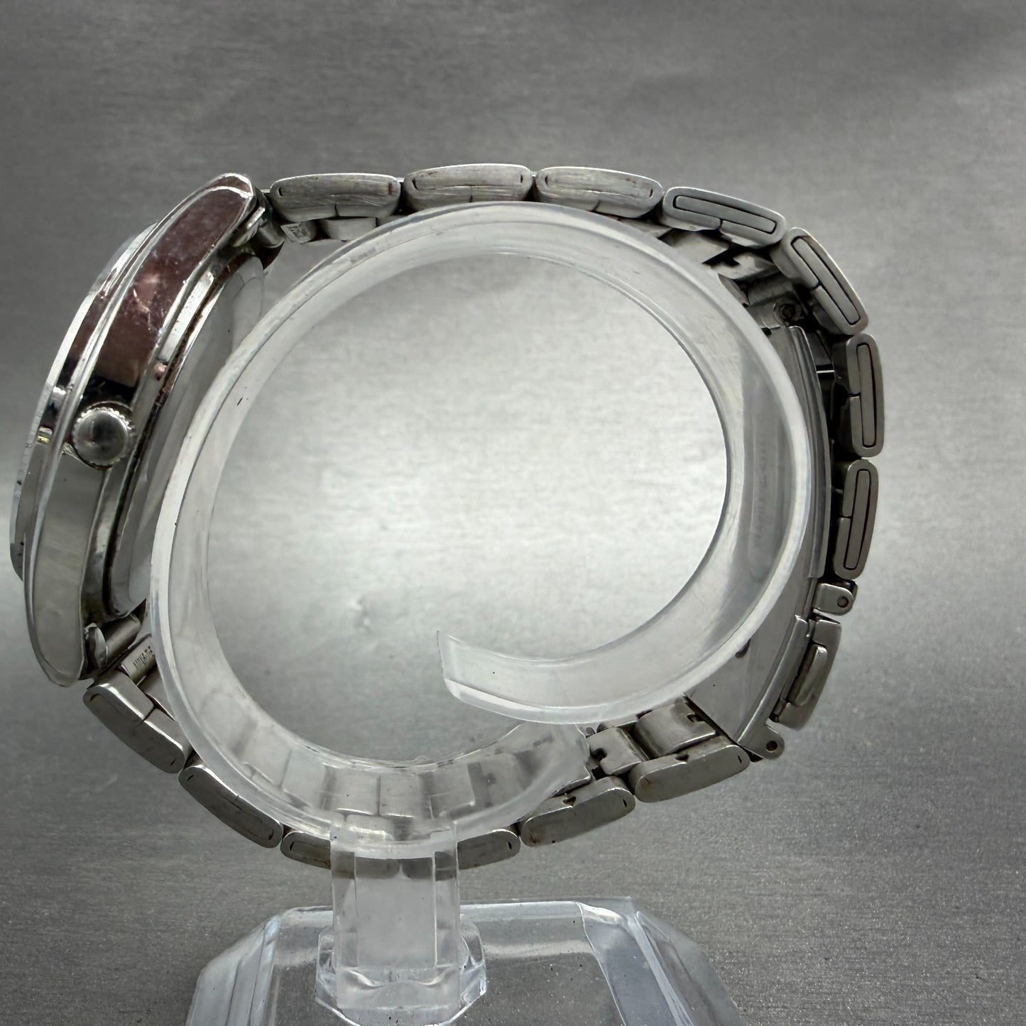 Seiko Alba Solar Watch Men 36mm Silver Dial Silver Tone Daydate V158-0AX0 Runs6
