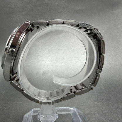 Seiko Alba Solar Watch Men 36mm Silver Dial Silver Tone Daydate V158-0AX0 Runs6