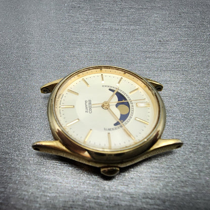 Seiko Moon Phase Watch Women 24mm White Dial Gold Tone Round 2A240048 PARTS6