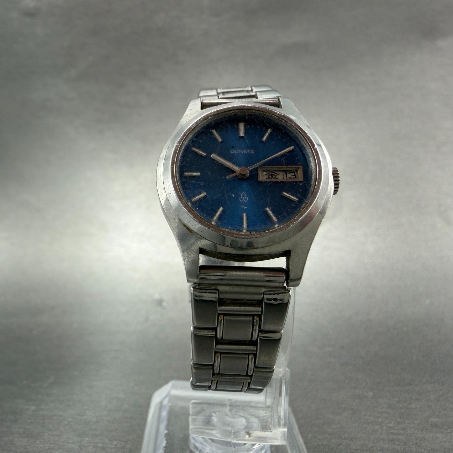 Seiko Watch Women 25mm Blue Dial Silver Tone Daydate 2623-0770 New Battery5