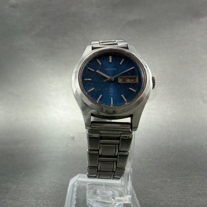 Seiko Watch Women 25mm Blue Dial Silver Tone Daydate 2623-0770 New Battery5