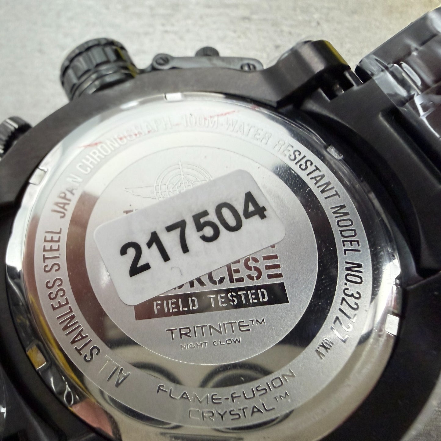 Invicta Coalition Force Chrono Watch Men 52mm Black Dial Black Tone Date 327277