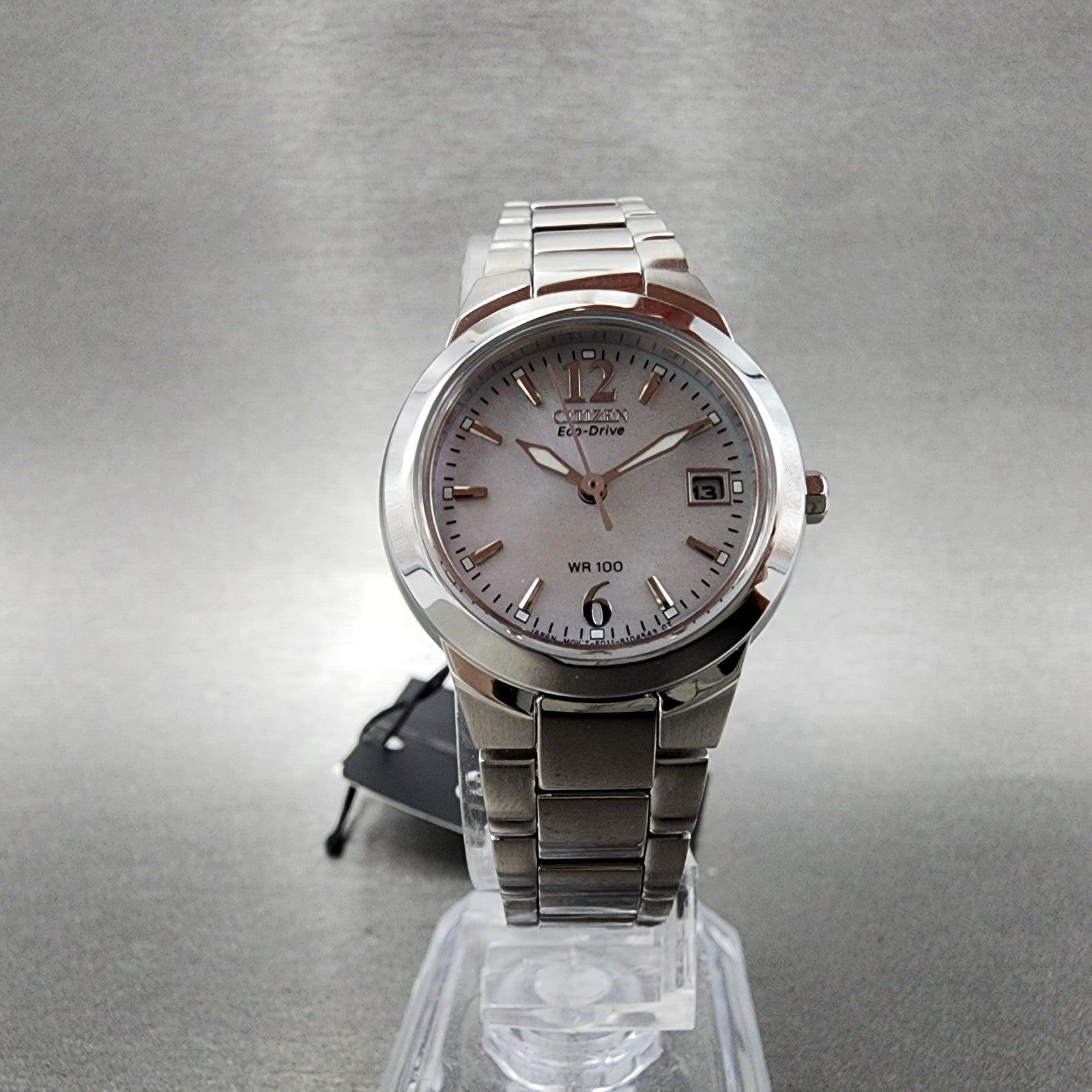 Citizen EcoDrive Chandler Watch Women 26mm MOP Dial Steel Date Round Works5