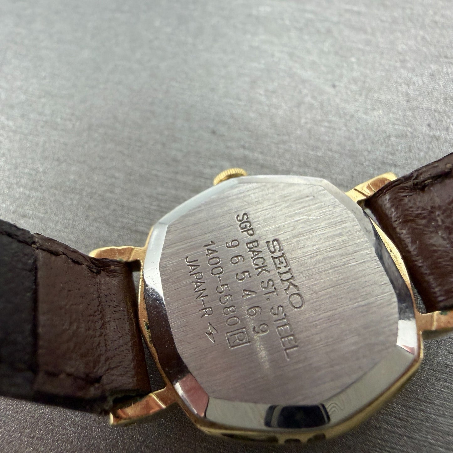 Seiko Watch Women 23mm Champagne Dial Gold Tone Octagon 1400-5580 New Battery9