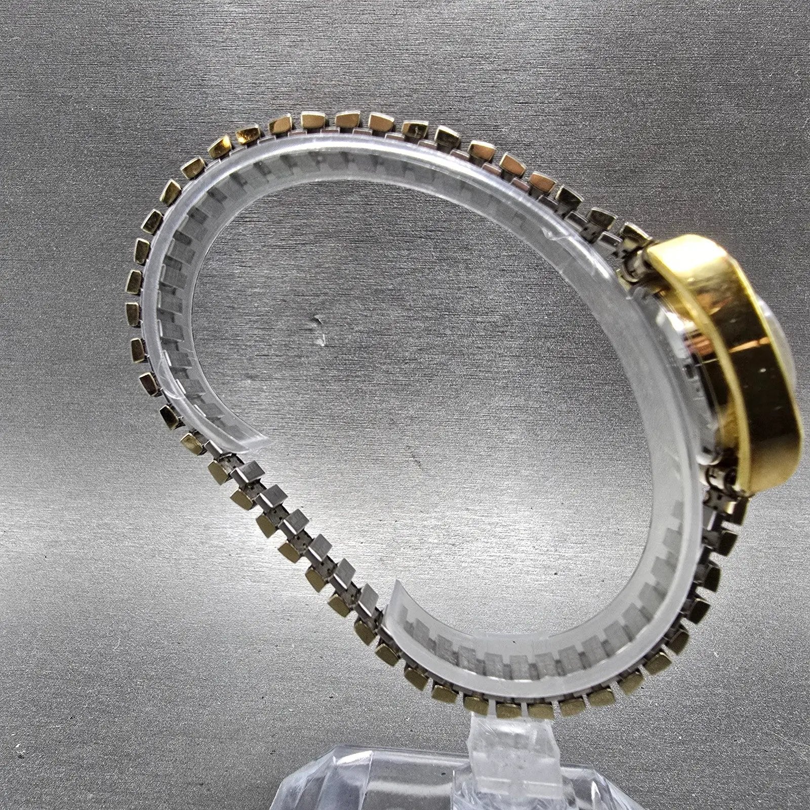 Bulova Accutron Watch Women 25mm Brown Dial Gold Plated Rectangle Daydate PARTS9