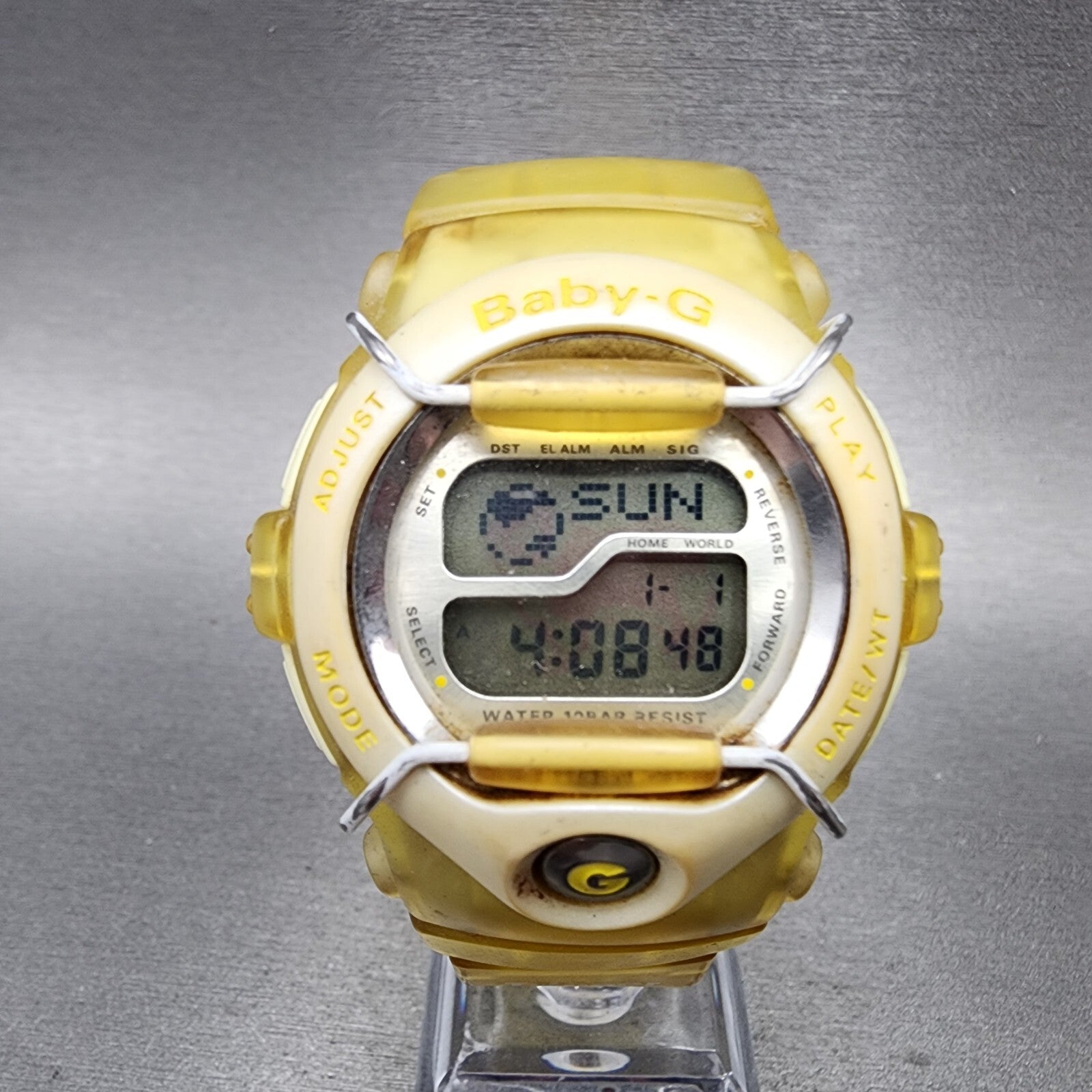 Casio BabyG BGT110 Watch Women 39mm Digital Clear Case Round New Battery0