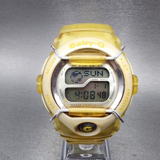 Casio BabyG BGT110 Watch Women 39mm Digital Clear Case Round New Battery0