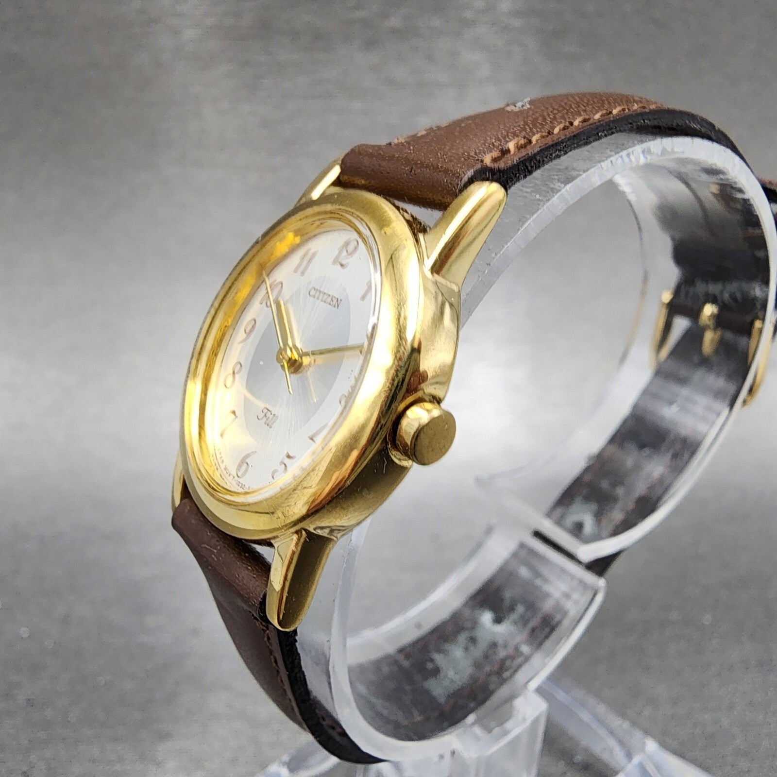 Citizen Fill Watch Women 22mm Silver Dial Gold Tone Oval New Battery2