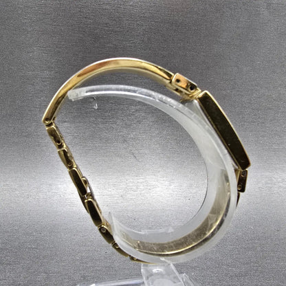 Citizen Eco-Drive Tank Watch Women 14mm White Dial Gold Crystal Bangle Works8