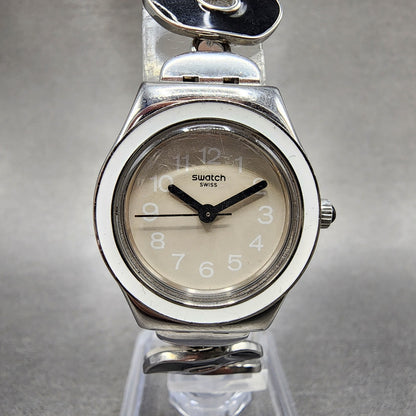 Swatch Irony Pinussina Watch Women 25mm Cream Dial Steel Round YSS256G New Batt0