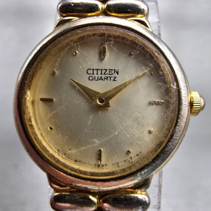 Citizen Watch Women 19mm Champagne Dial Gold Tone Round 5920-S72676 New Battery1