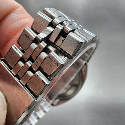 Seiko Lord Matic Watch Men 35mm Silver Dial Steel Daydate 5606-7140 Runs READ!!!