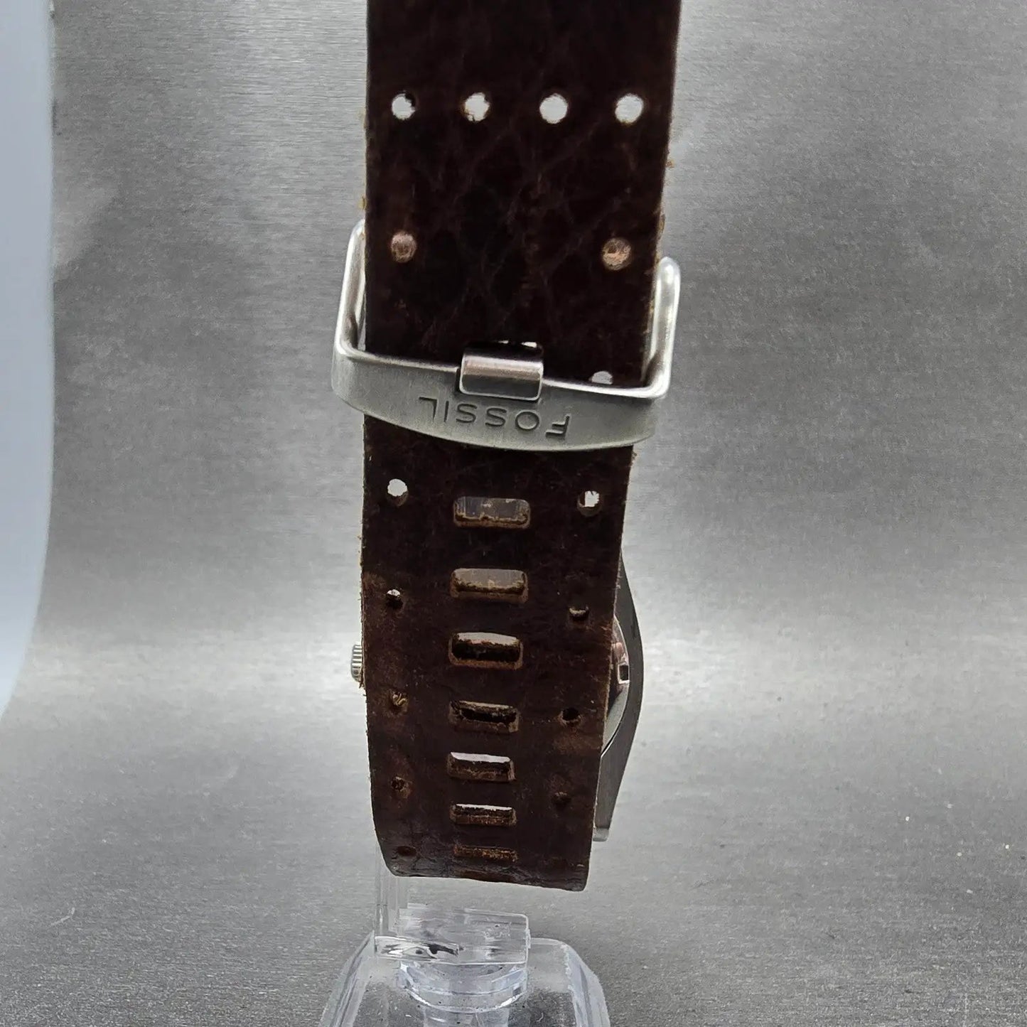 Fossil Watch Men 40mm Brown Dial Silver Tone Date Round JR-9162 New Battery7