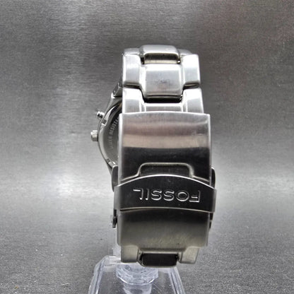Fossil Big Tic Watch Men 40mm Black Dial Steel Flame Fire JR-8115 New Battery8