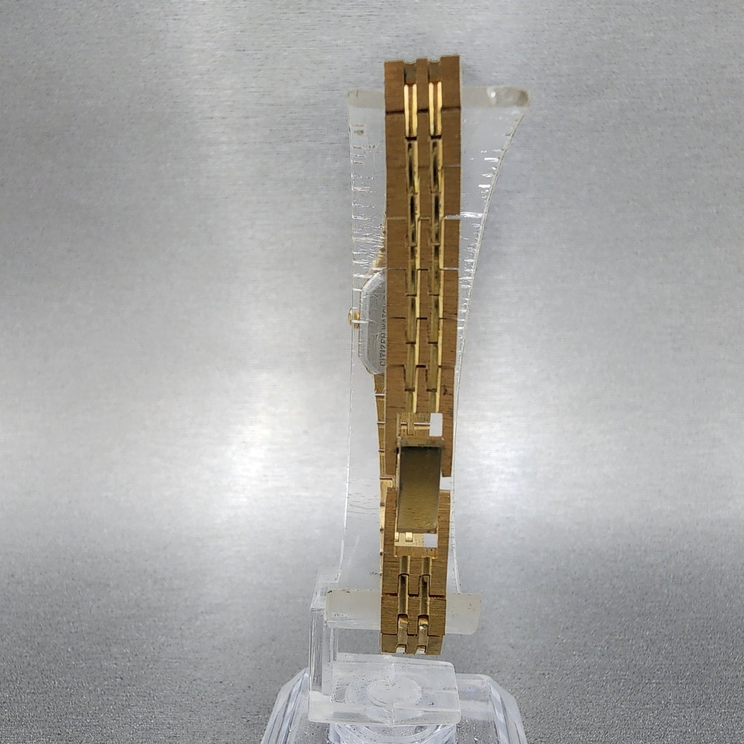 Citizen CQ Tank Watch Women 13mm Champagne Dial Gold Tone 5421S18531 New Batt7