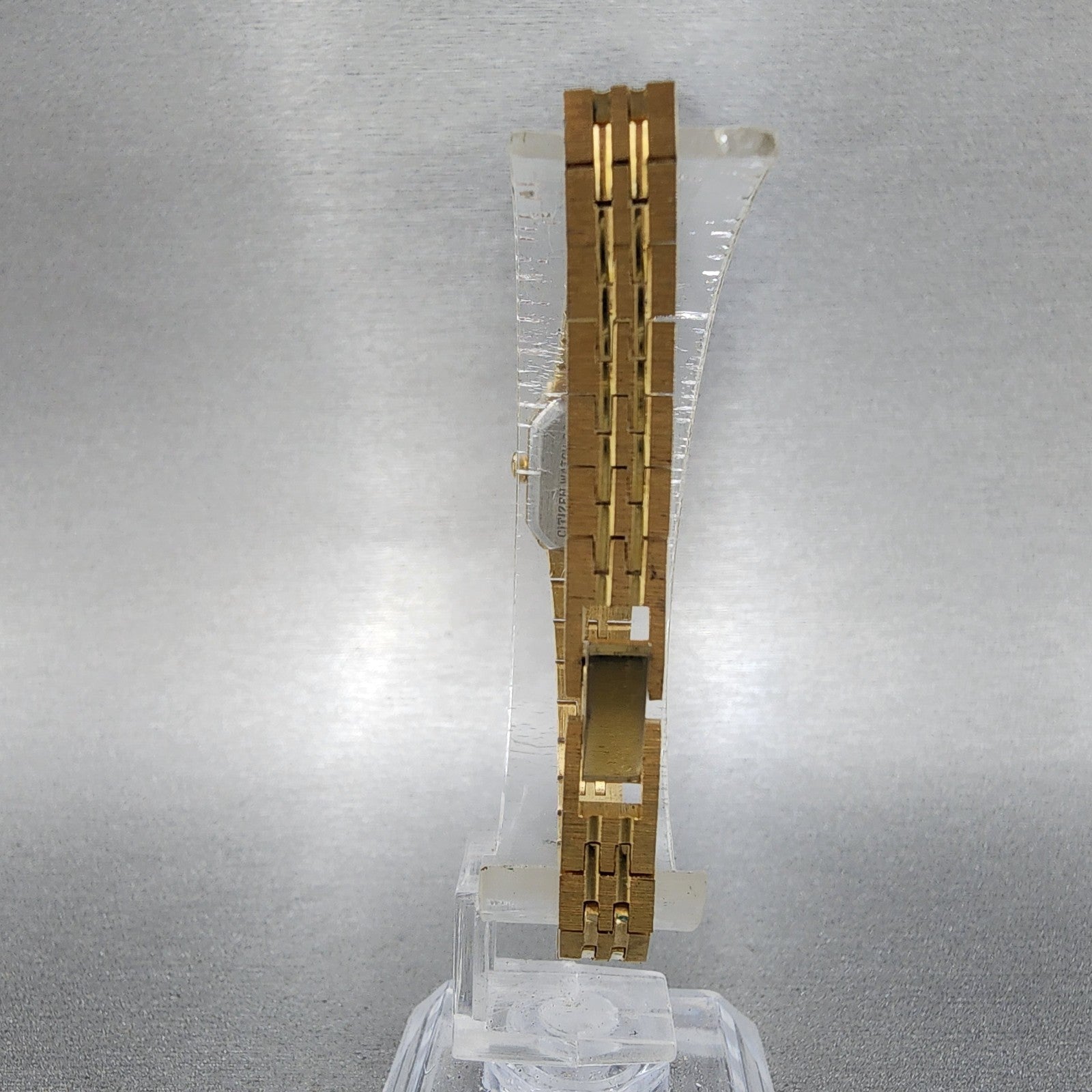 Citizen CQ Tank Watch Women 13mm Champagne Dial Gold Tone 5421S18531 New Batt7