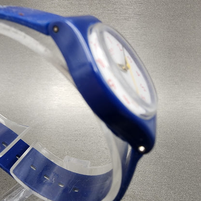 Swatch Matelot Watch Women 25mm White Dial Blue Tone Round LN149 New Battery3