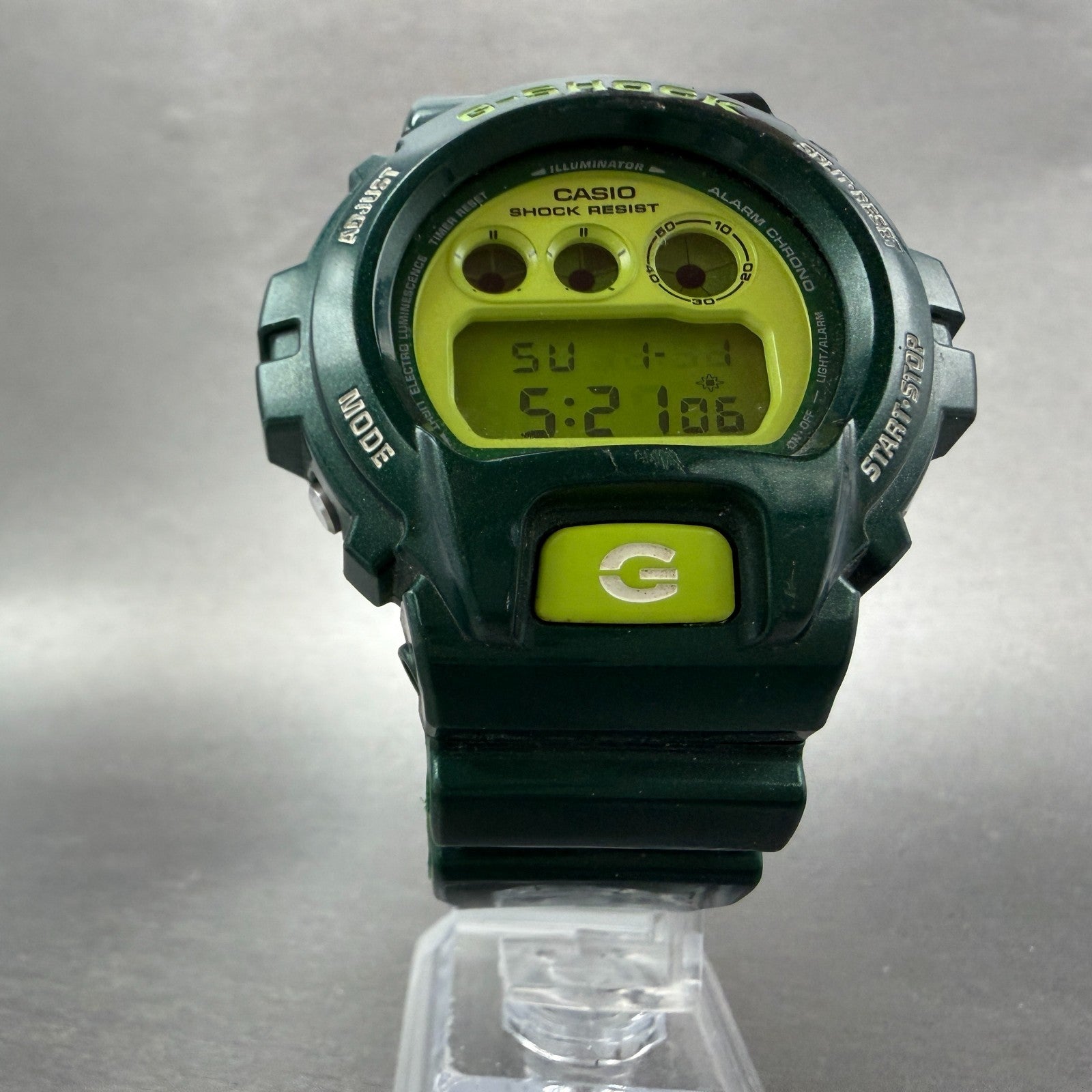 Casio G-Shock DW-6900CC Watch Men 50mm Digital LCD Green  Alarm Chrono New Batt5