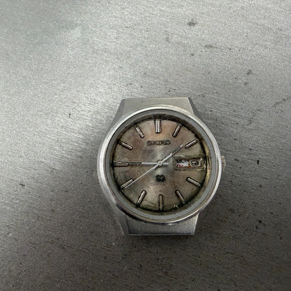 Seiko SQ Watch Men 36mm Silver Dial Silver Tone Daydate Round 0903-7019 PARTS0