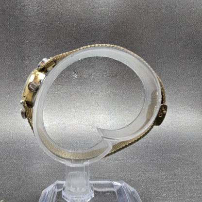 Jules Jurgenson Watch Women 14mm Champagne Dial Gold Oval Gem Set Bezel Manual6
