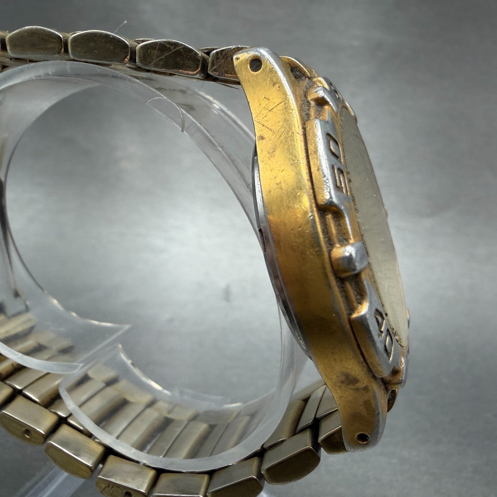 Seiko Kinetic Dive Watch Men 39mm Champagne Dial Gold Tone Date 5M42-0M09 PARTS4