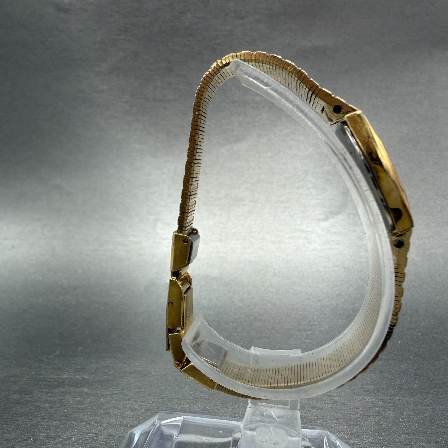 Seiko Watch Women 18mm Champagne Dial Gold Tone Rectangle 7320-5499 New Battery8