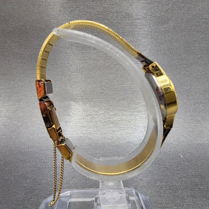 Seiko Watch Women 20mm Champagne Dial Gold Tone Oval 14215710 New Battery8