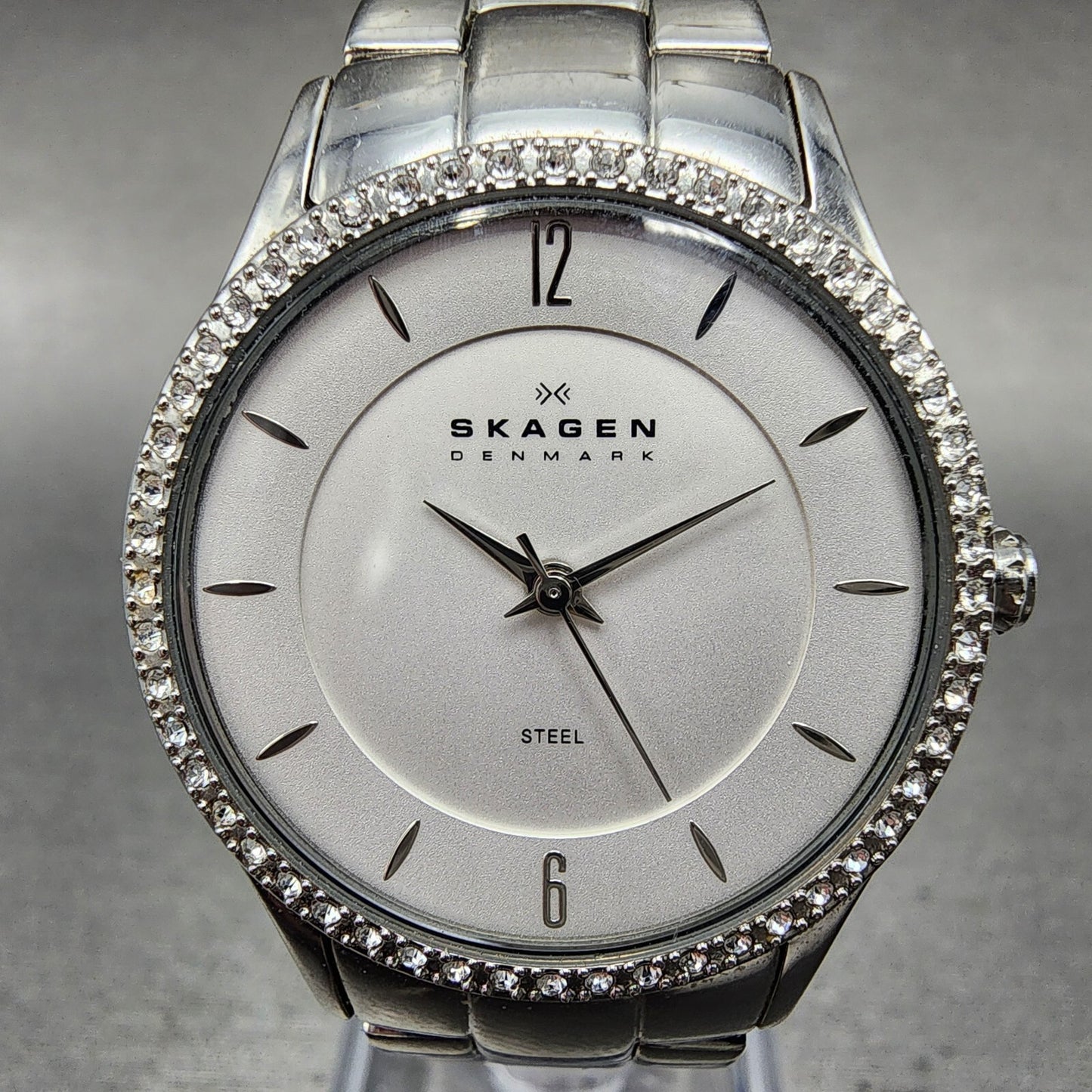 Skagen Watch Women 30mm White Dial Stainless Steel Round 347SSX New Battery1