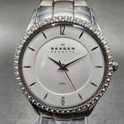 Skagen Watch Women 30mm White Dial Stainless Steel Round 347SSX New Battery1