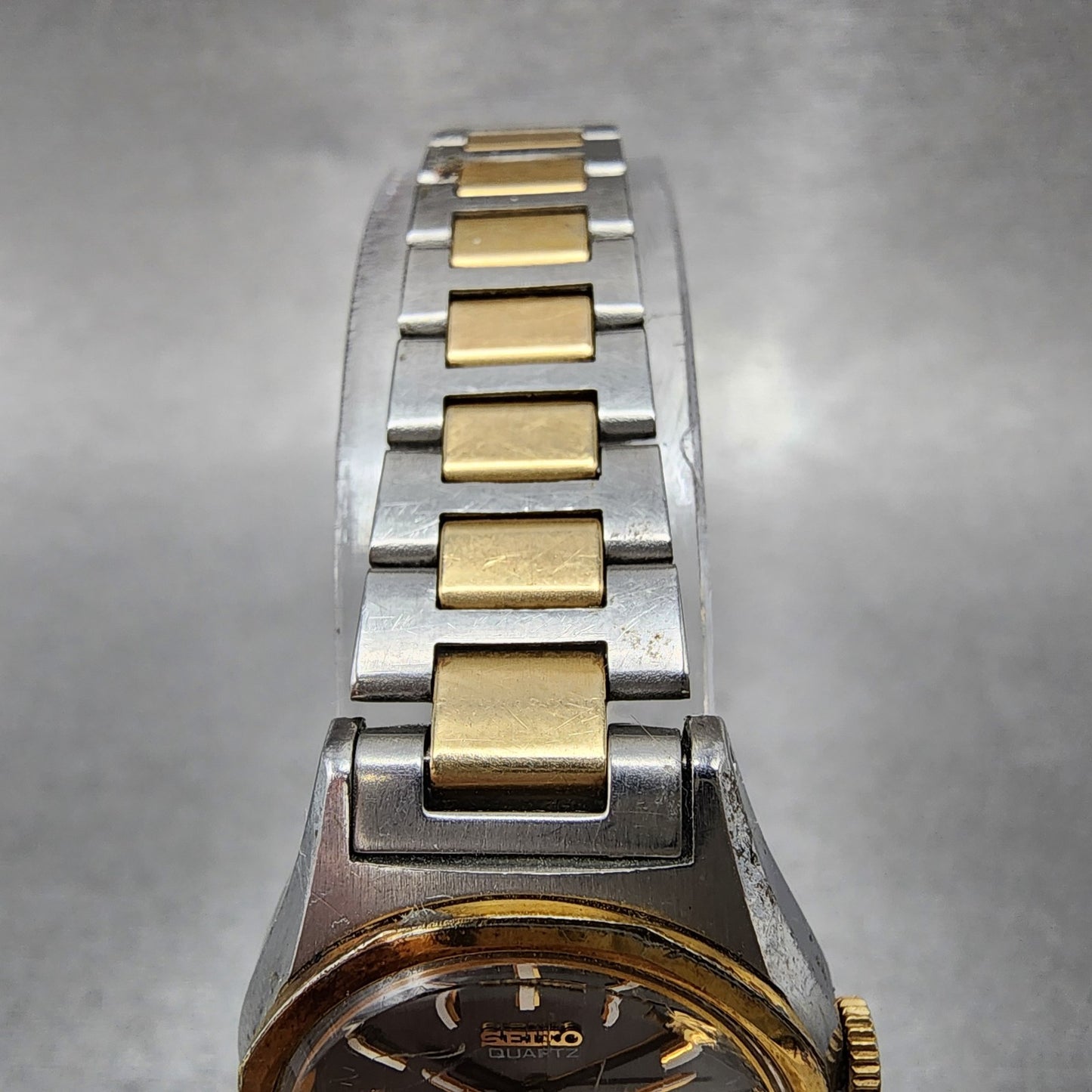 Seiko SQ Watch Women 23mm Black Dial two Tone Daydate 85230049 New Battery5