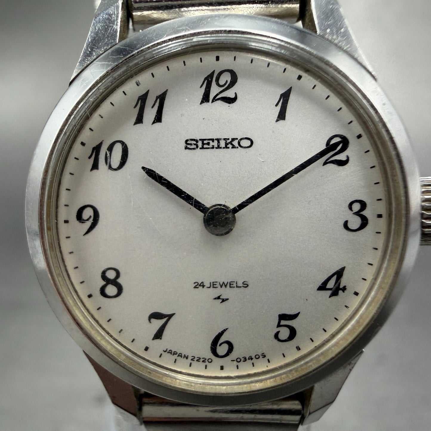 Seiko Watch Women 21mm Silver Dial Silver Tone Round 2220-0020 Manual Runs MFT1