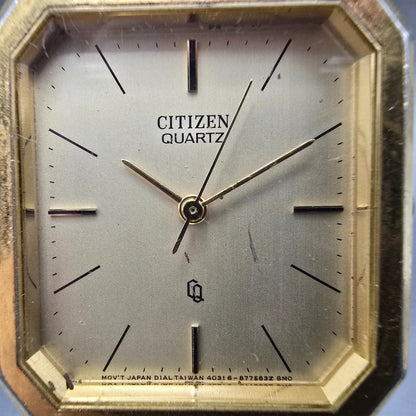 Citizen CQ Watch Men 26mm Champagne Dial Gold Tone Octagon 4031-893484 PARTS2