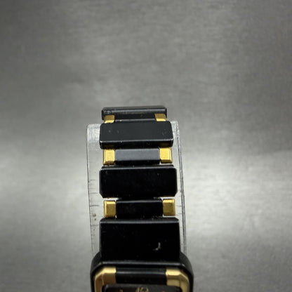 Seiko Tank Watch Women 14mm Black Dial Black & Gold Tone 2E20-5590 New Battery4