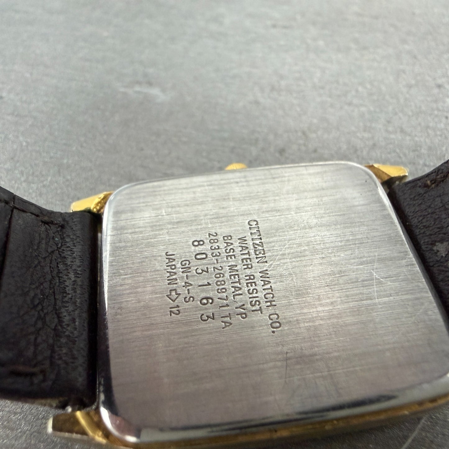 Citizen Forma Tank Watch Men 27mm Gold Dial Gold Tone Rectangle 2833-268961 PART10