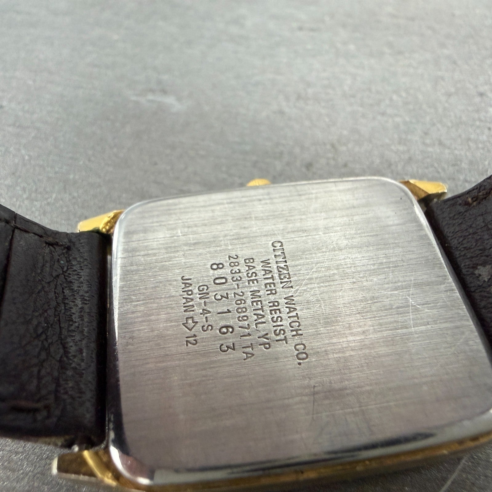Citizen Forma Tank Watch Men 27mm Gold Dial Gold Tone Rectangle 2833-268961 PART10