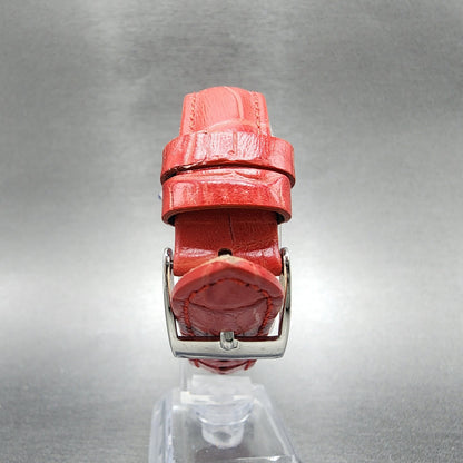Orvis Watch Women 30mm Silver Dial Silver Tone Rectangle Red Band New Battery7