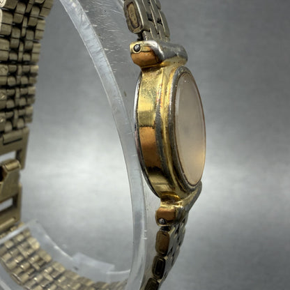 Seiko Watch Women 16mm Champagne Dial Gold Tone Oval 2Y005B59 New Battery3