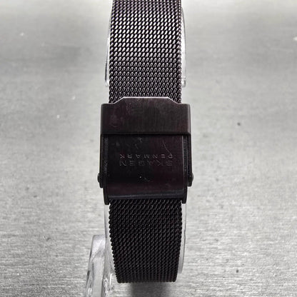 Skagen Steel Watch Women 25mm MOP Dial Dark Brown Tone Round 107SMMD New Battery7