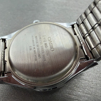 Casio MQ-336 Watch Men 33mm White Dial Silver Tone Round New Battery Vintage ABC9