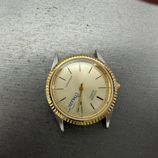 Citizen President Watch Men 35mm Champagne Dial Gold Daydate 6100-R00405 PARTS0