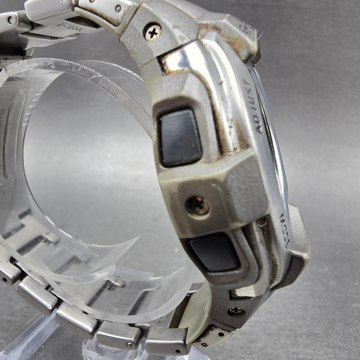 Casio G-Shock G-7300D Watch Men 47mm Silver Gray Alarm Chronograph Round Works3