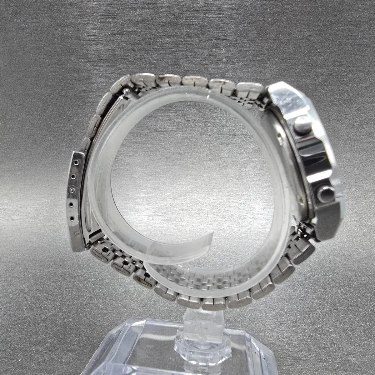Alba Digital Watch Men 33mm Silver Alarm Chronograph Y749-5140 VTG Seiko PARTS9
