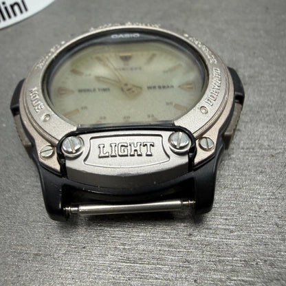 Casio Twincept ABX-60 Watch Men 44mm Ana Digi Black Silver Alarm Chrono PARTS3
