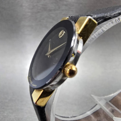 Movado Museum Safiro Watch Women 23mm Black Dial Steel 81.C1.827 New Battery2