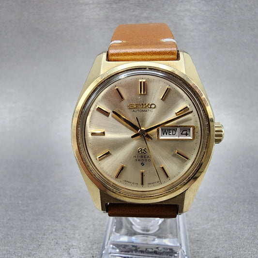 Grand Seiko Watch Men 37mm Gold Dial Gold Plated Daydate 61468000 Automatic0