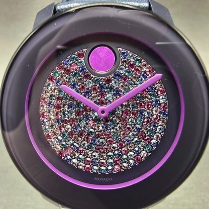 Movado Bold Watch Women 36mm Purple Dial Purple Tone Round 3600263 New Battery1