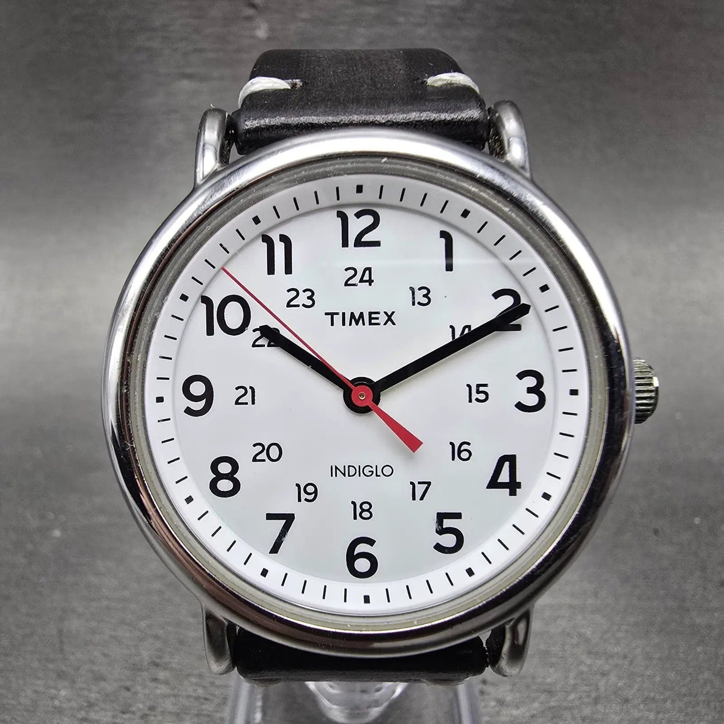 Timex Weekender Watch Men 38mm White Dial Silver Tone Round New Battery JWSD0