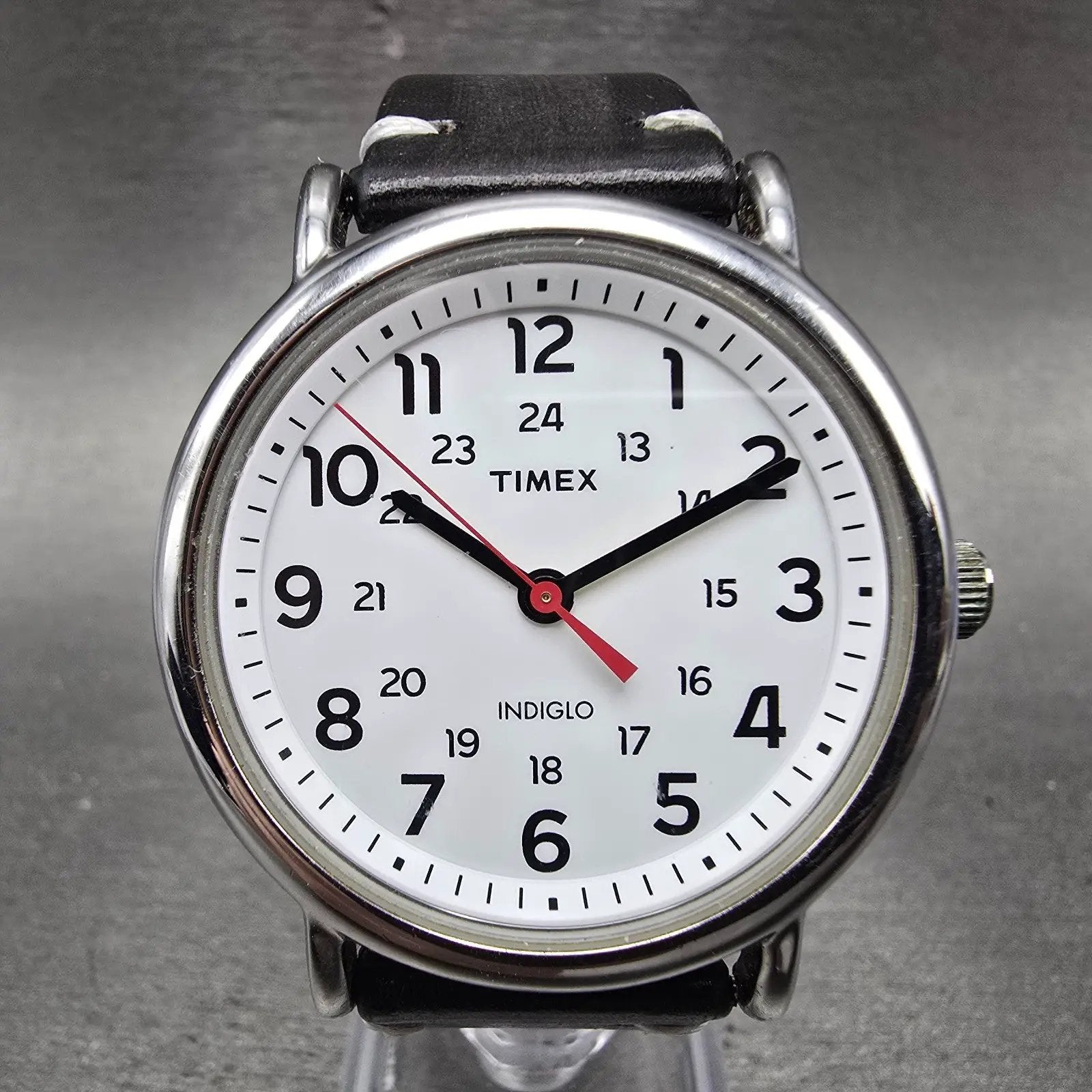 Timex Weekender Watch Men 38mm White Dial Silver Tone Round New Battery JWSD0