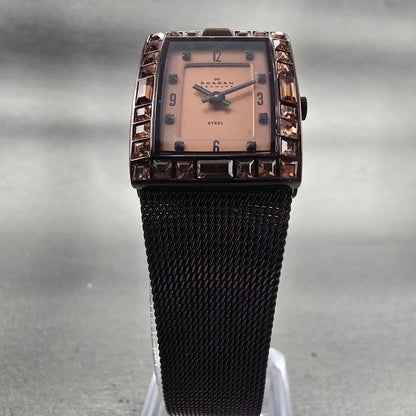 Skagen Denmark Watch Women 20mm Brown Dial Brown Tone Crystals 527XSMMT New Batt5